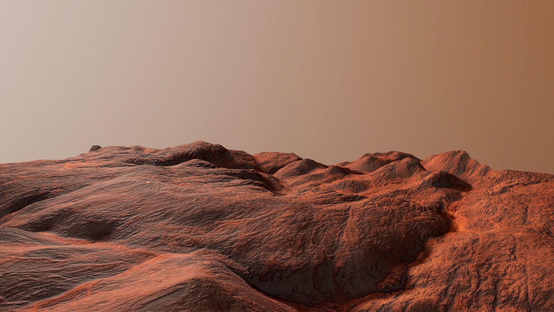 Hills Mars Planet Mountain Terrain Landscape Desert PBR 04 Low-poly 3D model_18
