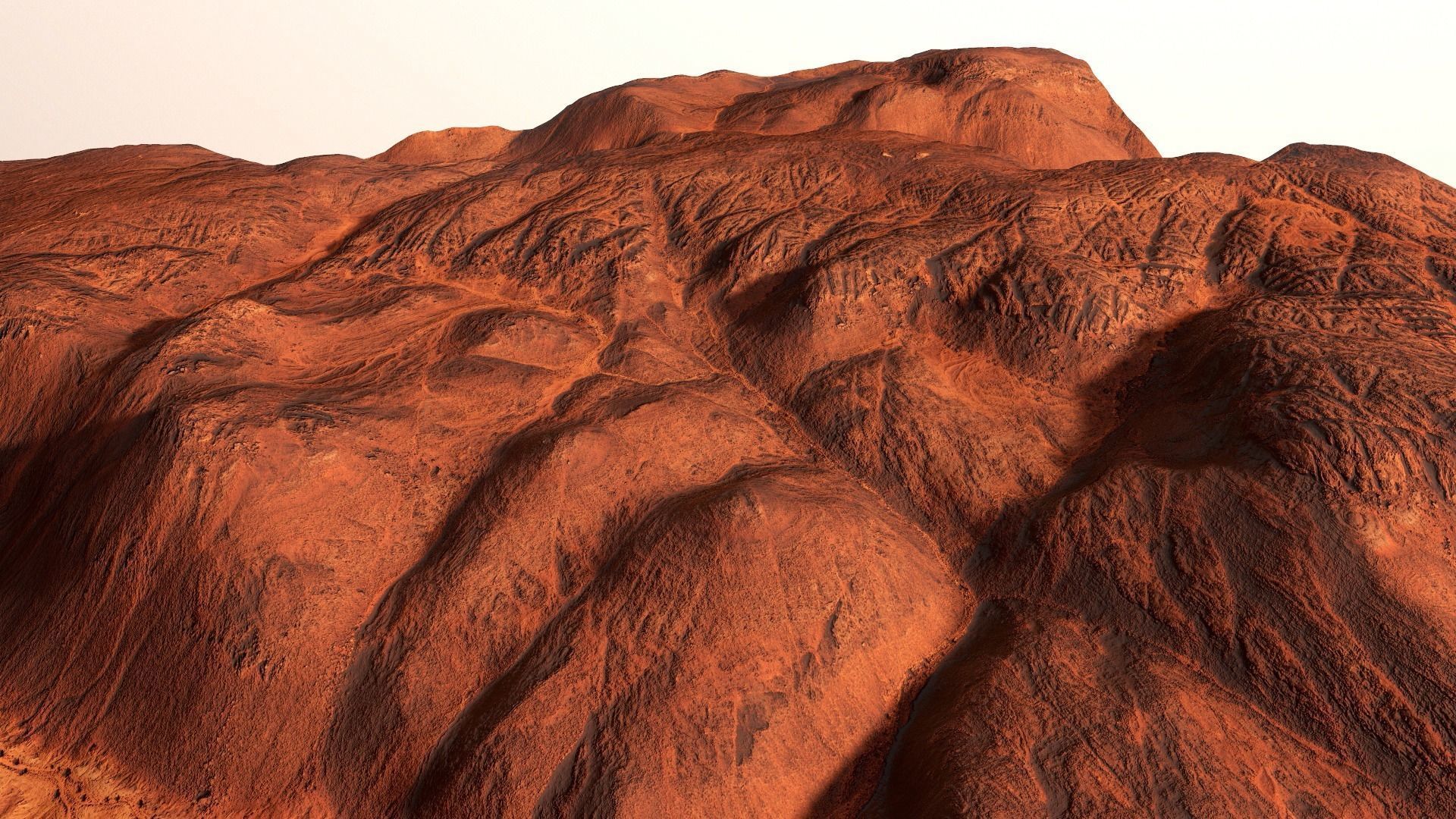 Hills Mars Planet Mountain Terrain Landscape Desert PBR 04 Low-poly 3D model_12