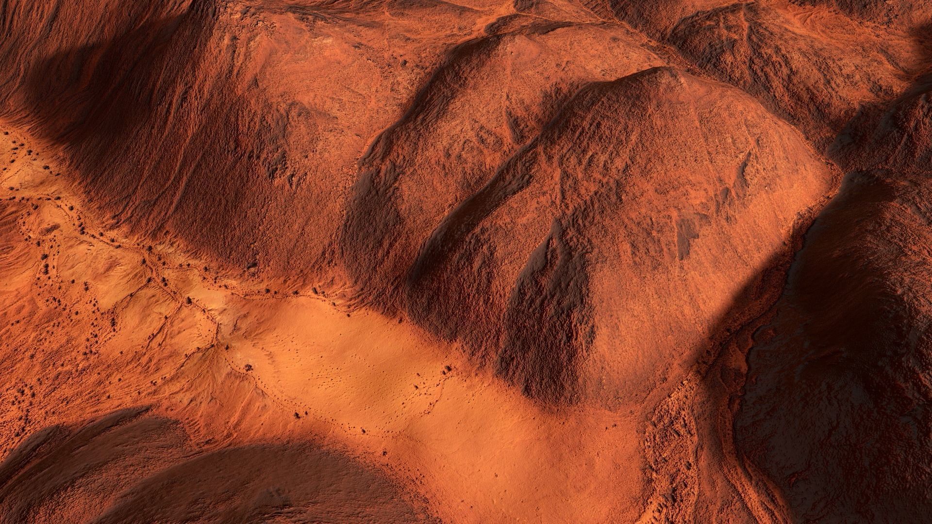 Hills Mars Planet Mountain Terrain Landscape Desert PBR 04 Low-poly 3D model_15