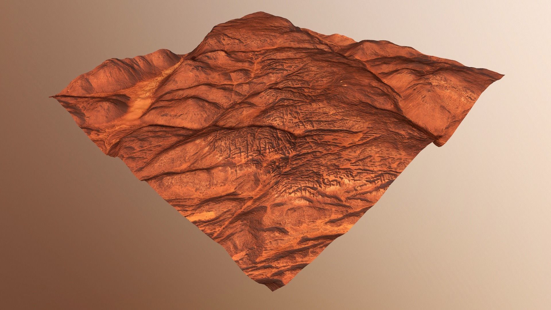 Hills Mars Planet Mountain Terrain Landscape Desert PBR 04 Low-poly 3D model_21