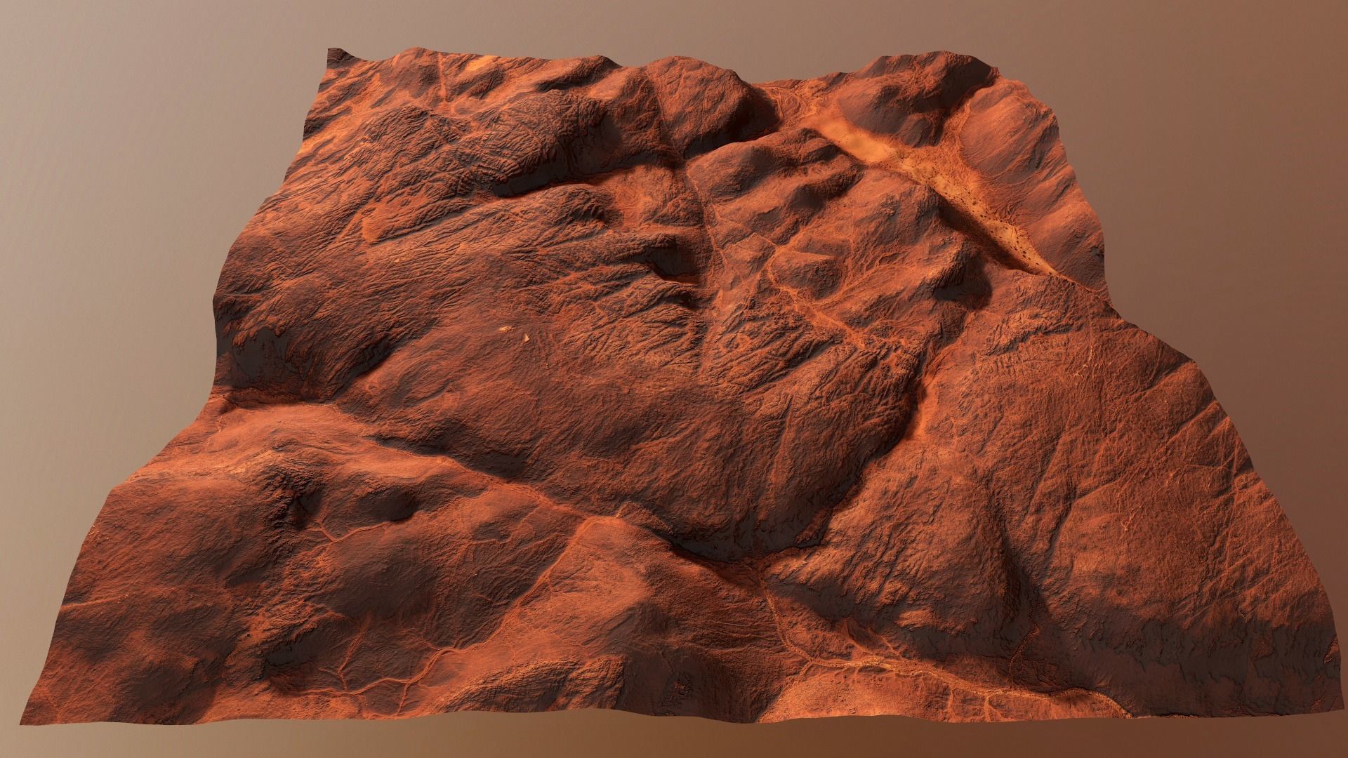 Hills Mars Planet Mountain Terrain Landscape Desert PBR 04 Low-poly 3D model_24