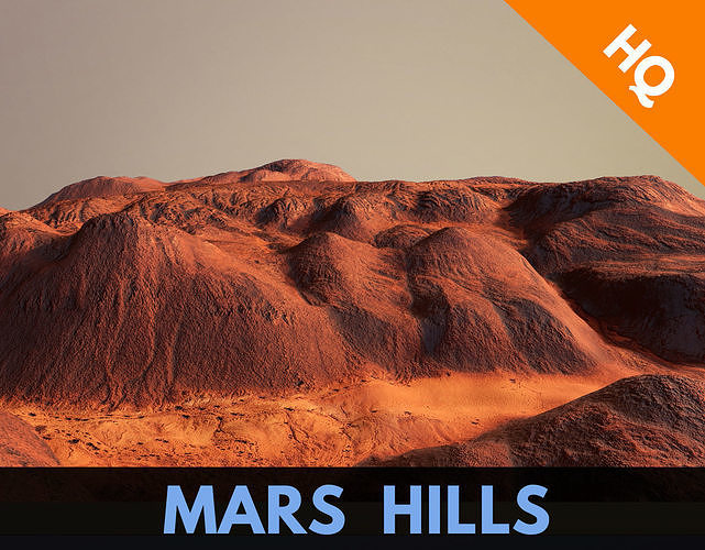 Hills Mars Planet Mountain Terrain Landscape Desert PBR 04 Low-poly 3D model