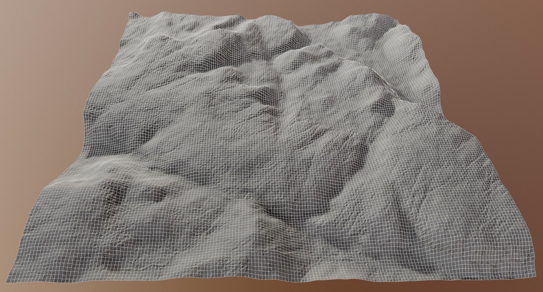 Hills Mars Planet Mountain Terrain Landscape Desert PBR 04 Low-poly 3D model_25