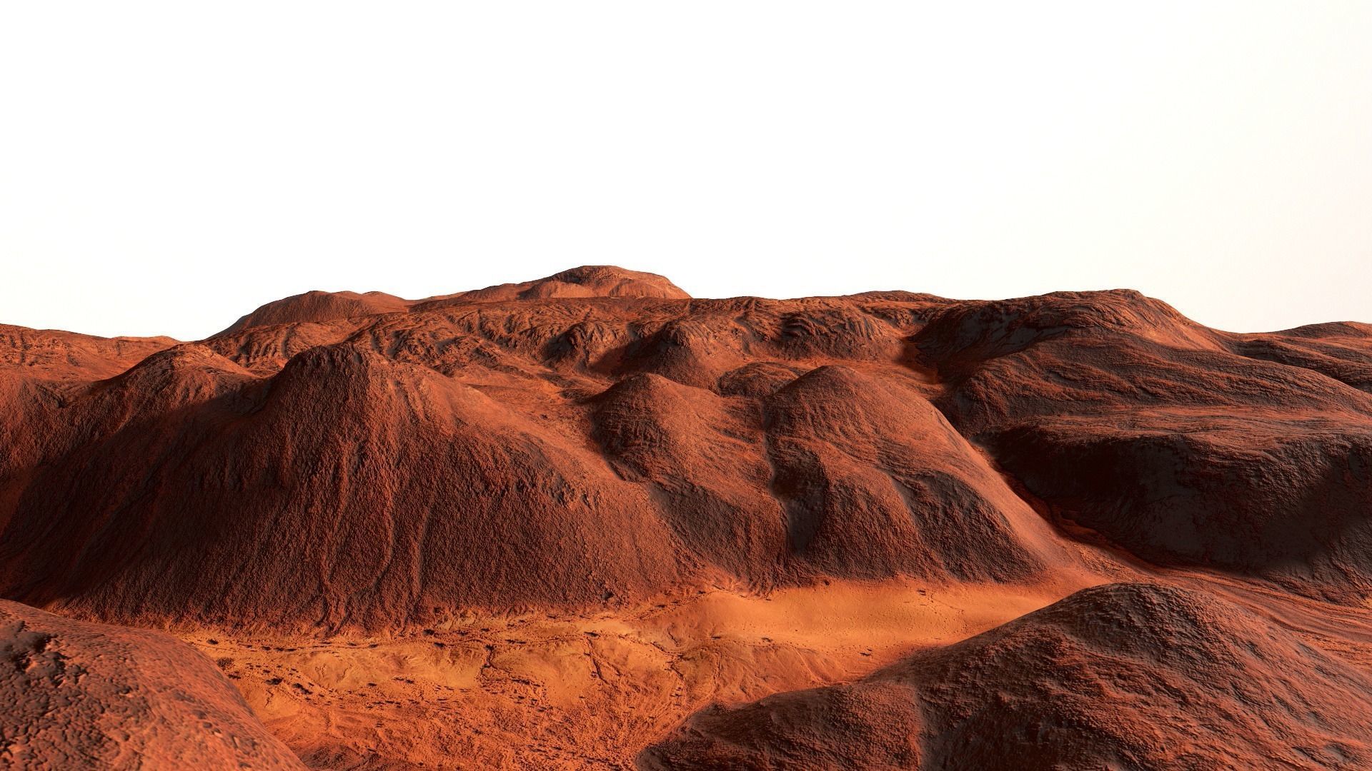 Hills Mars Planet Mountain Terrain Landscape Desert PBR 04 Low-poly 3D model_6