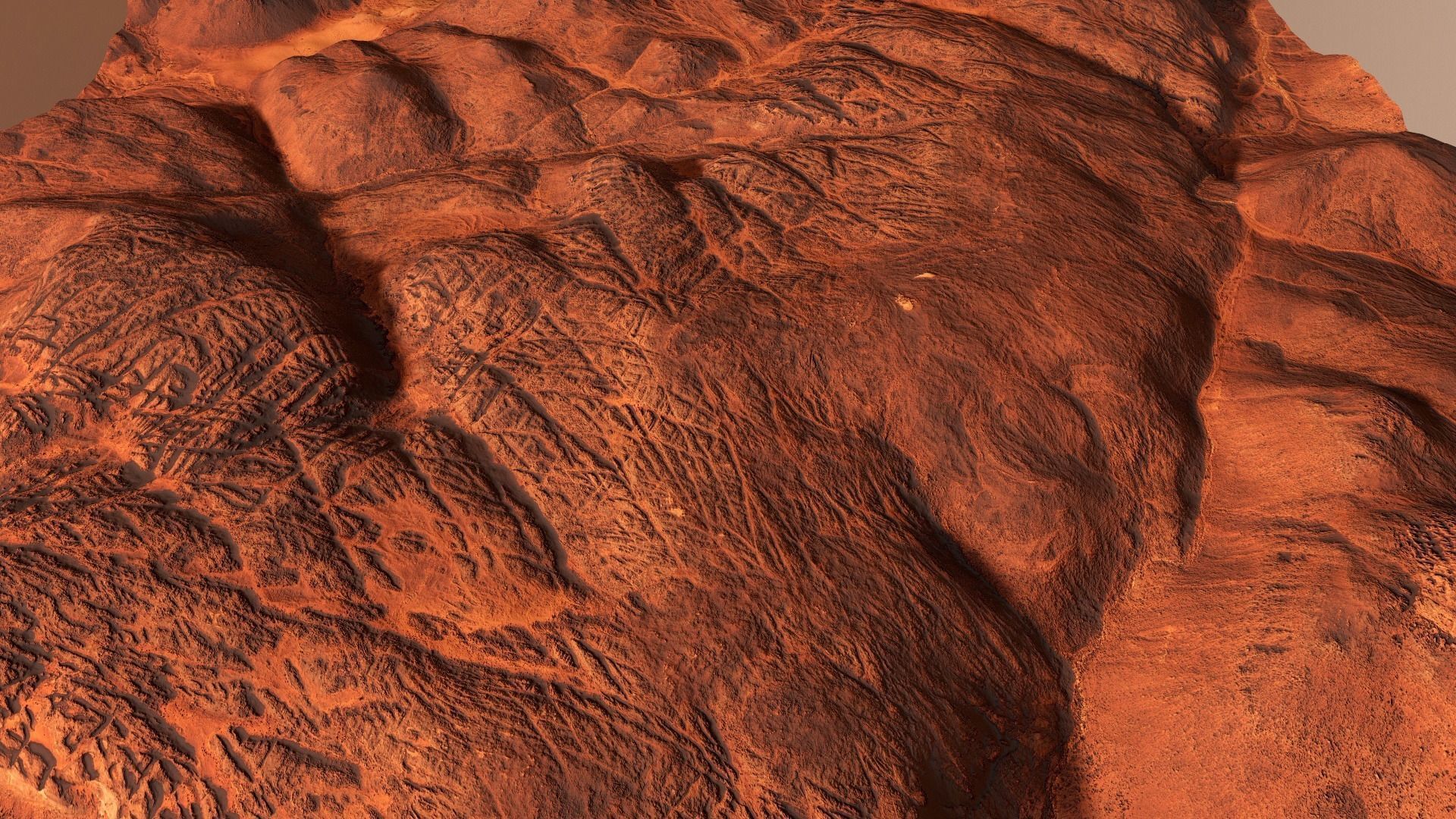 Hills Mars Planet Mountain Terrain Landscape Desert PBR 04 Low-poly 3D model_13