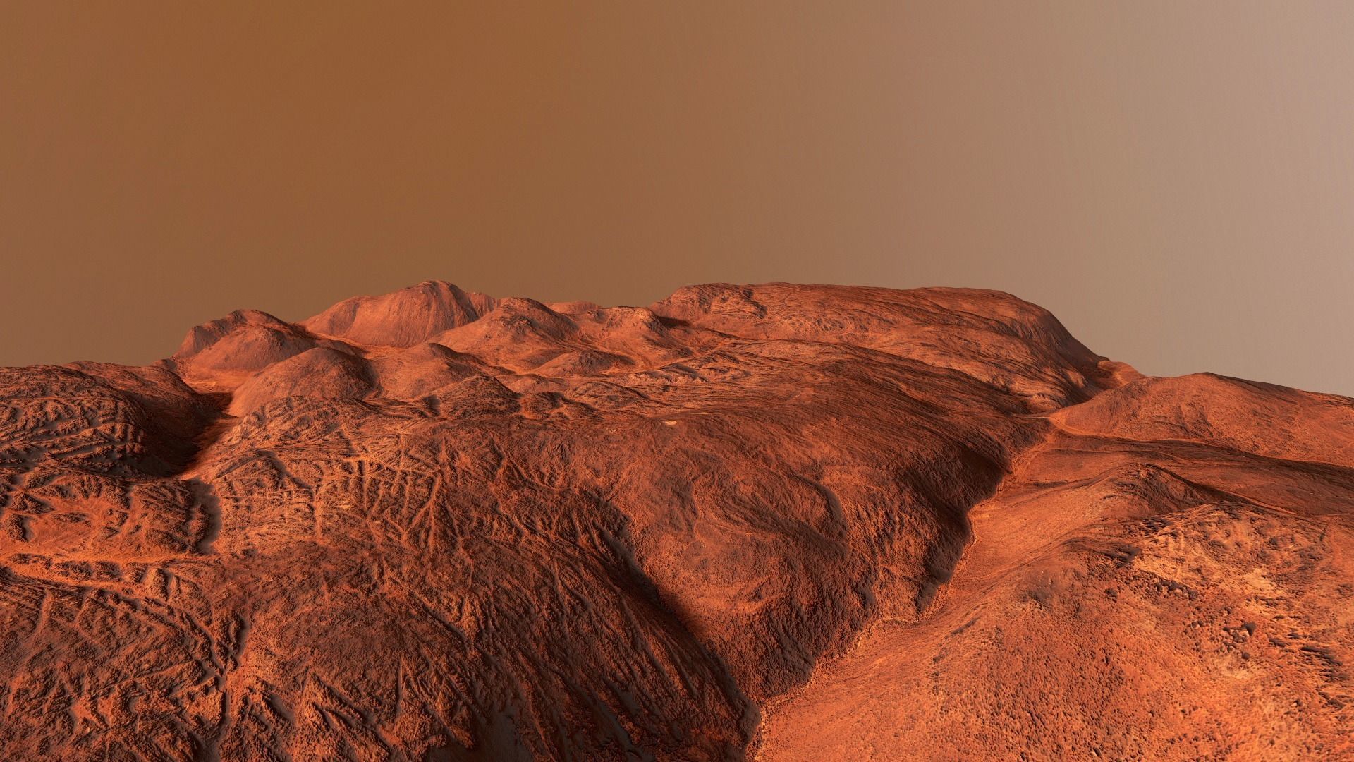 Hills Mars Planet Mountain Terrain Landscape Desert PBR 04 Low-poly 3D model_2