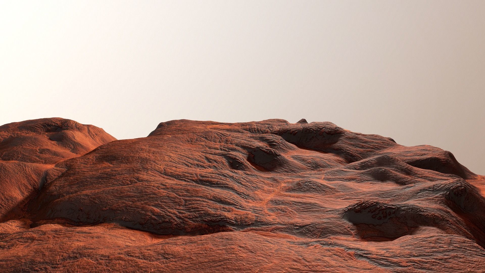 Hills Mars Planet Mountain Terrain Landscape Desert PBR 04 Low-poly 3D model_17