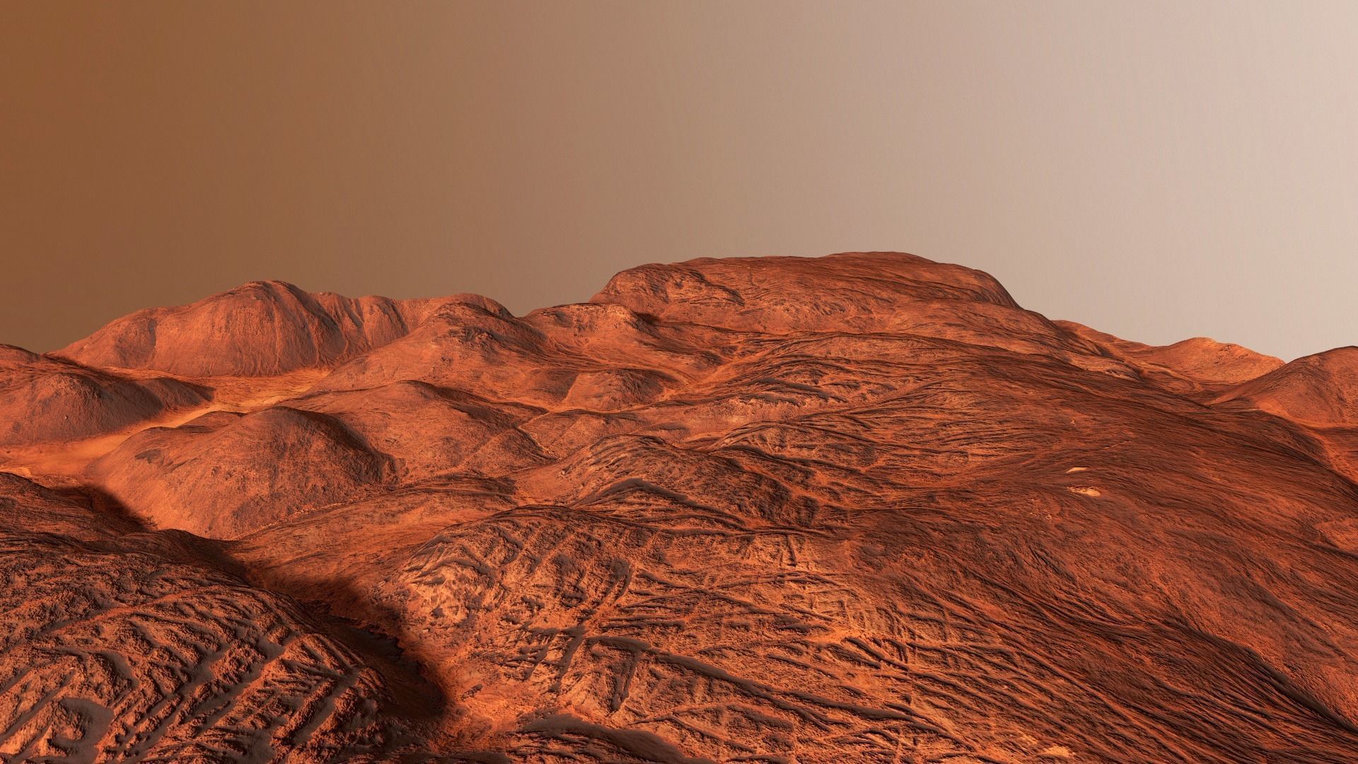 Hills Mars Planet Mountain Terrain Landscape Desert PBR 04 Low-poly 3D model_19
