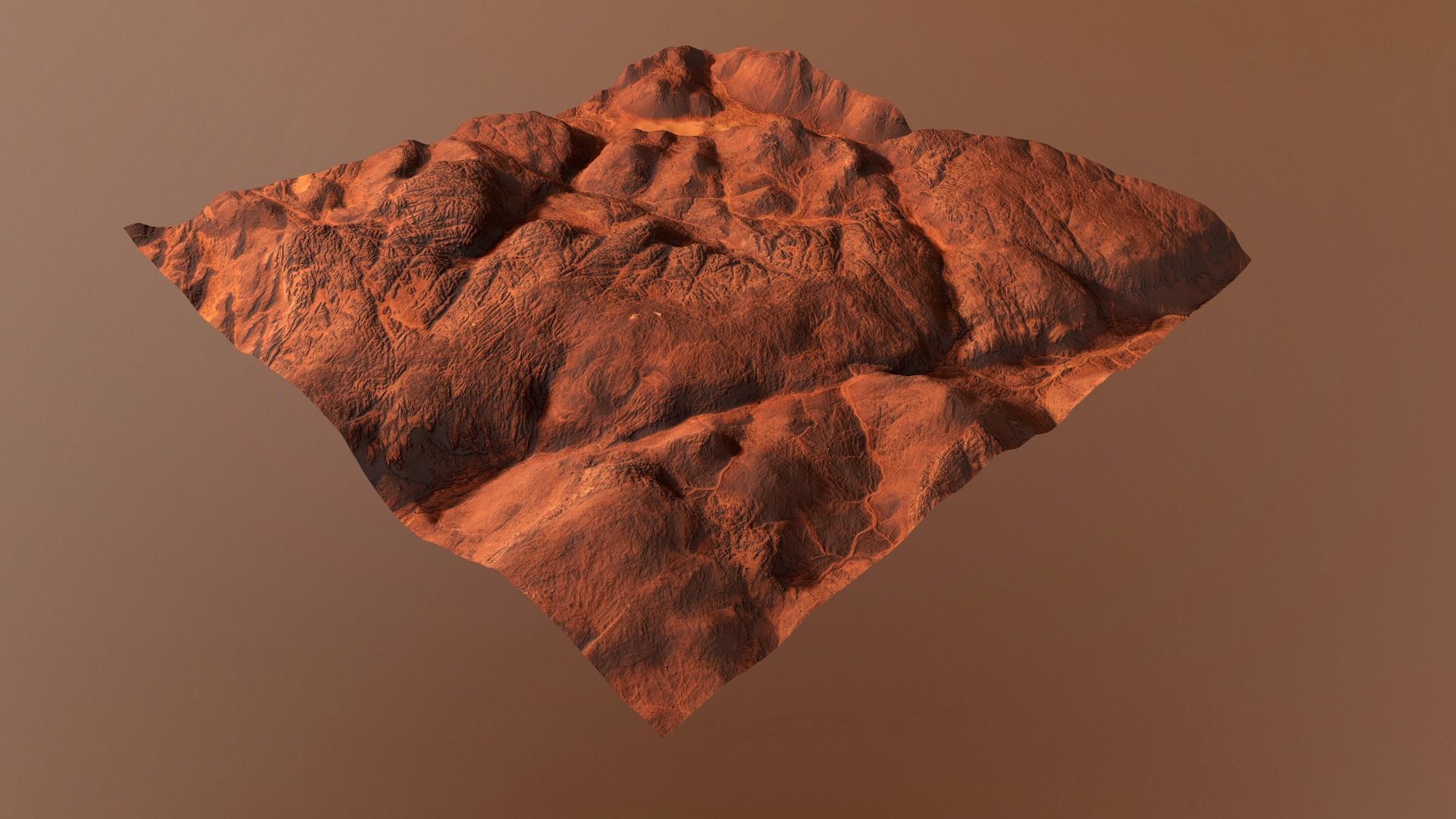 Hills Mars Planet Mountain Terrain Landscape Desert PBR 04 Low-poly 3D model_22
