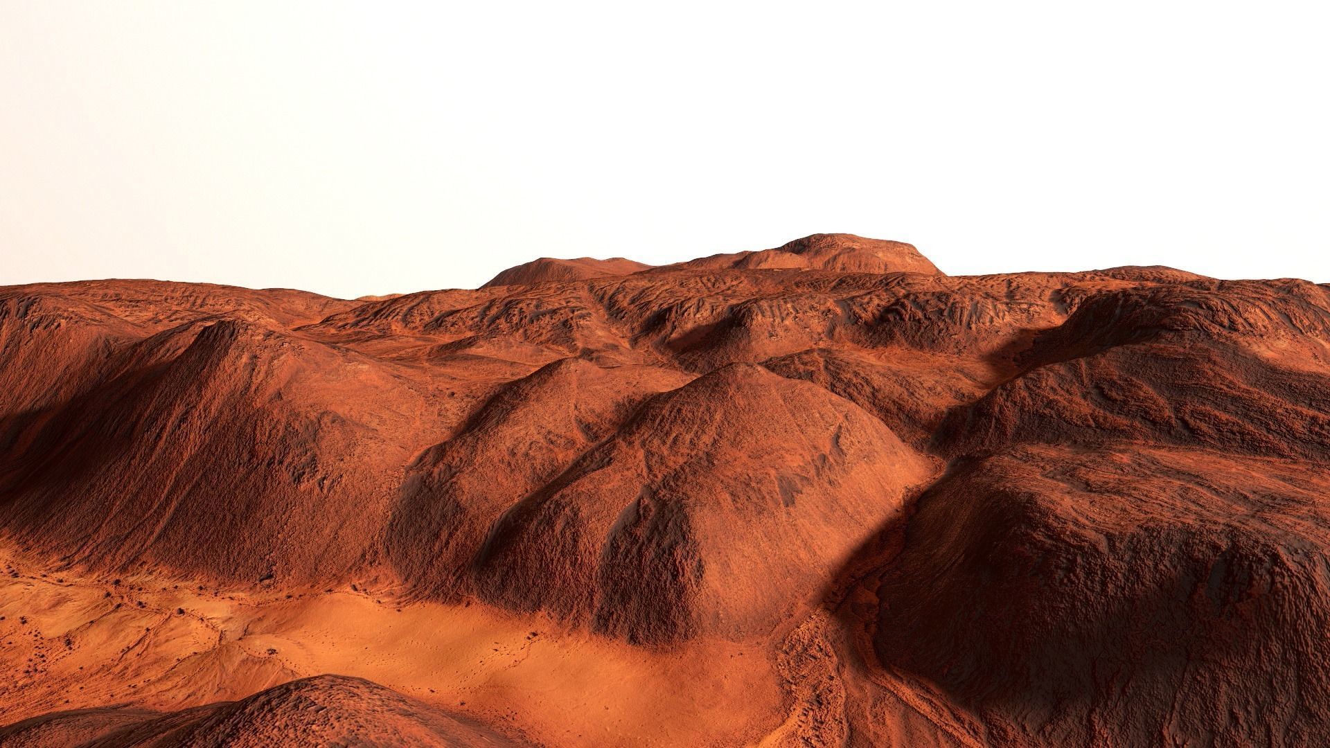 Hills Mars Planet Mountain Terrain Landscape Desert PBR 04 Low-poly 3D model_5