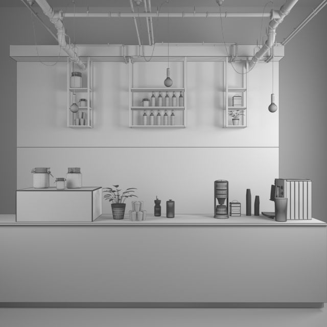 coffee house 3D model_2