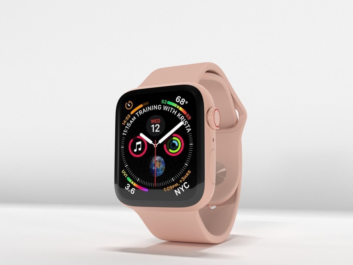 Apple Watch Series 4 Gold Aluminum Case 3D model_7