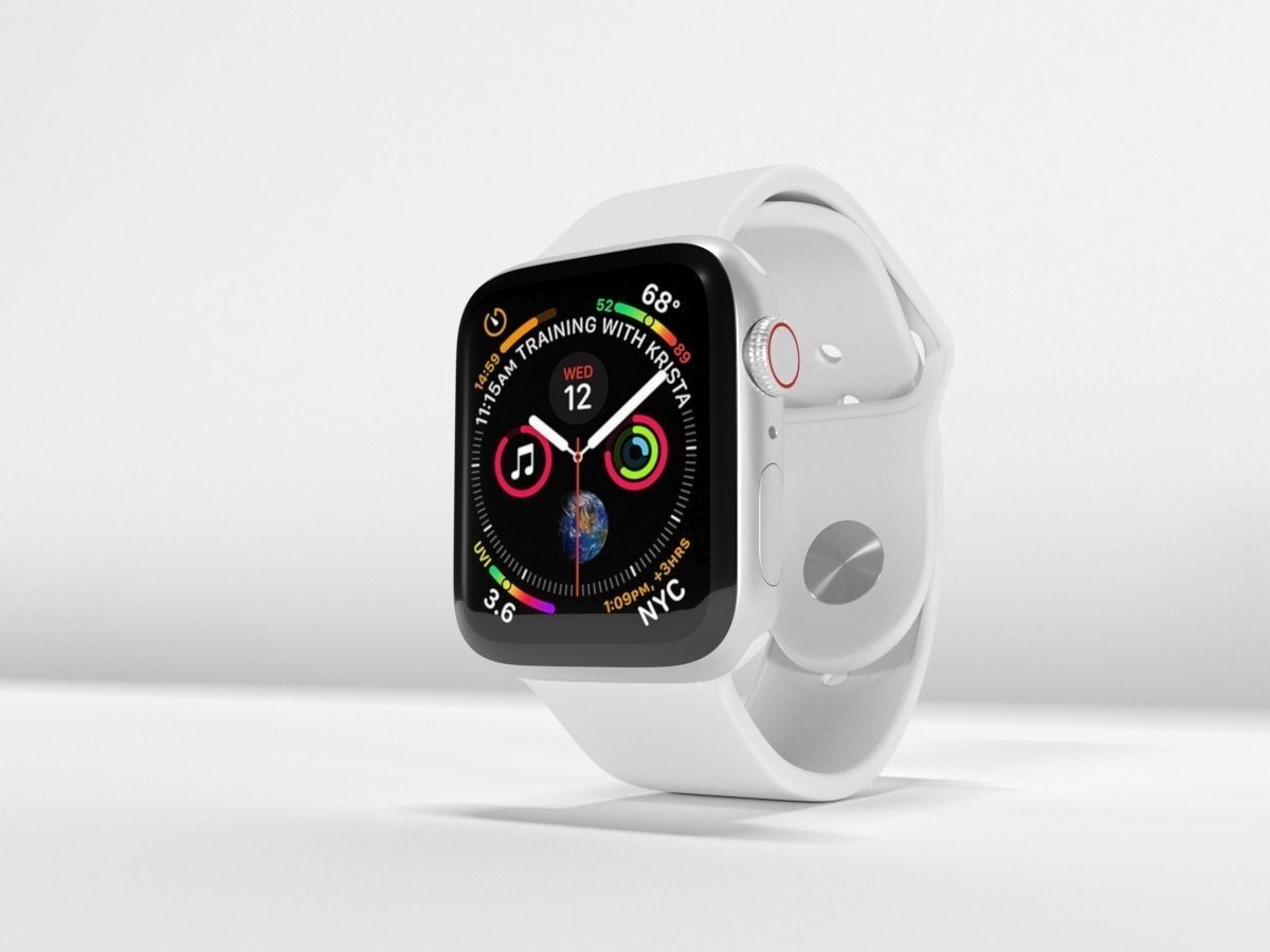  Apple Watch Series 4 Silver Aluminum Case 3D model_7