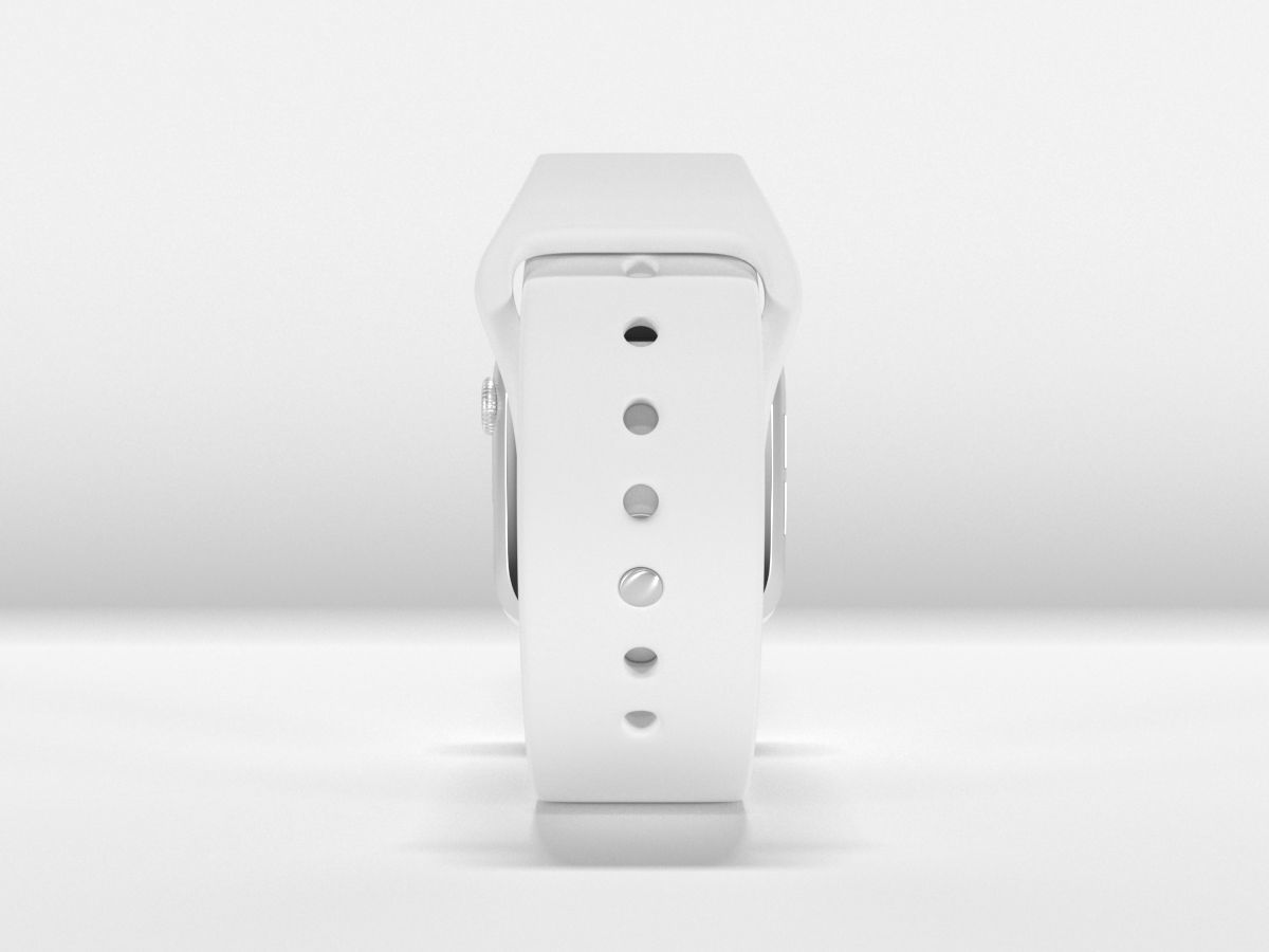  Apple Watch Series 4 Silver Aluminum Case 3D model_5