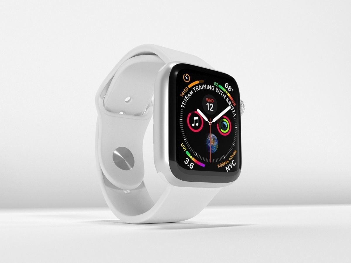  Apple Watch Series 4 Silver Aluminum Case 3D model_8
