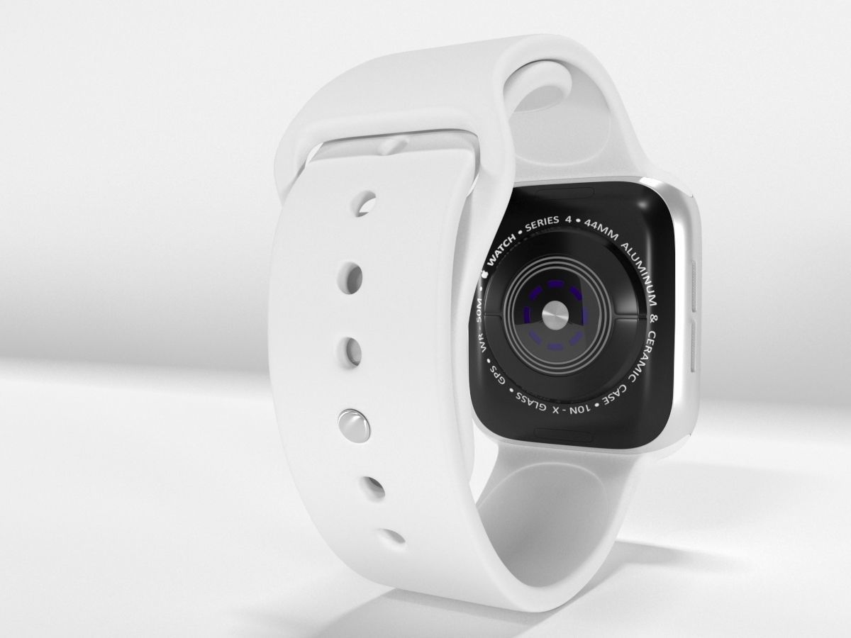  Apple Watch Series 4 Silver Aluminum Case 3D model_9