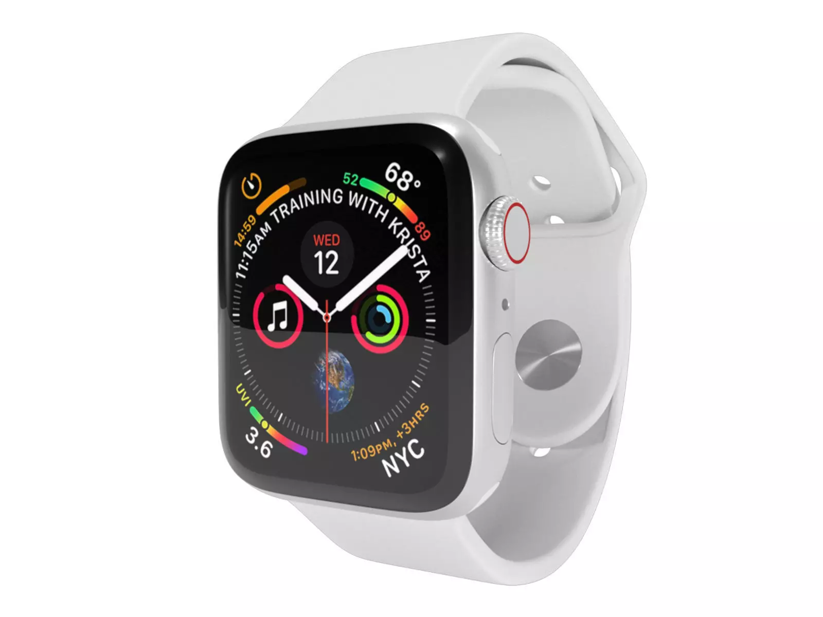  Apple Watch Series 4 Silver Aluminum Case 3D model_0