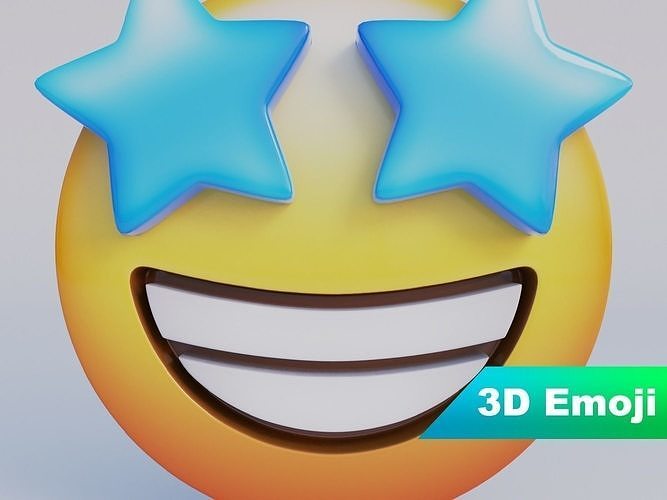 Star-Struck 3D Emoji Low-poly 3D model