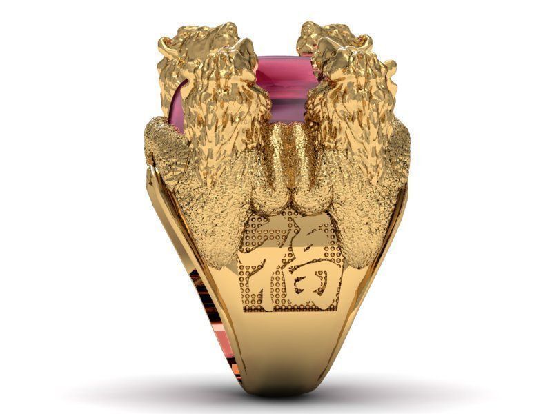 ring four lion 3D print model_1
