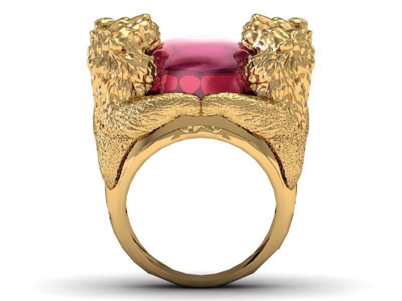 ring four lion 3D print model_3