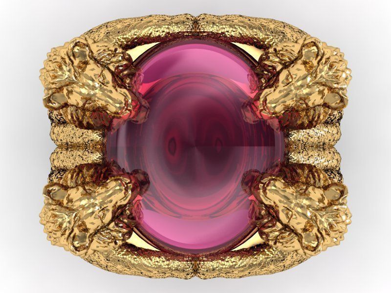 ring four lion 3D print model_5