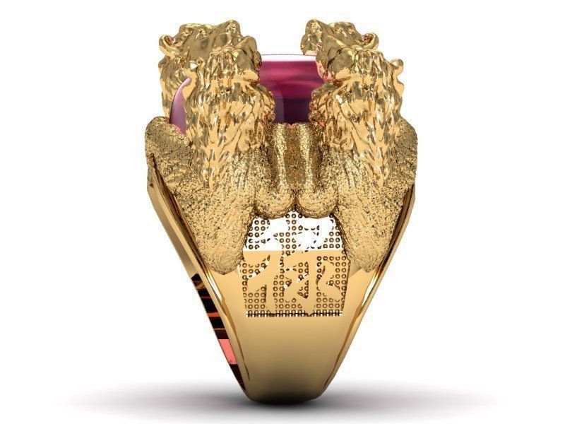 ring four lion 3D print model_2