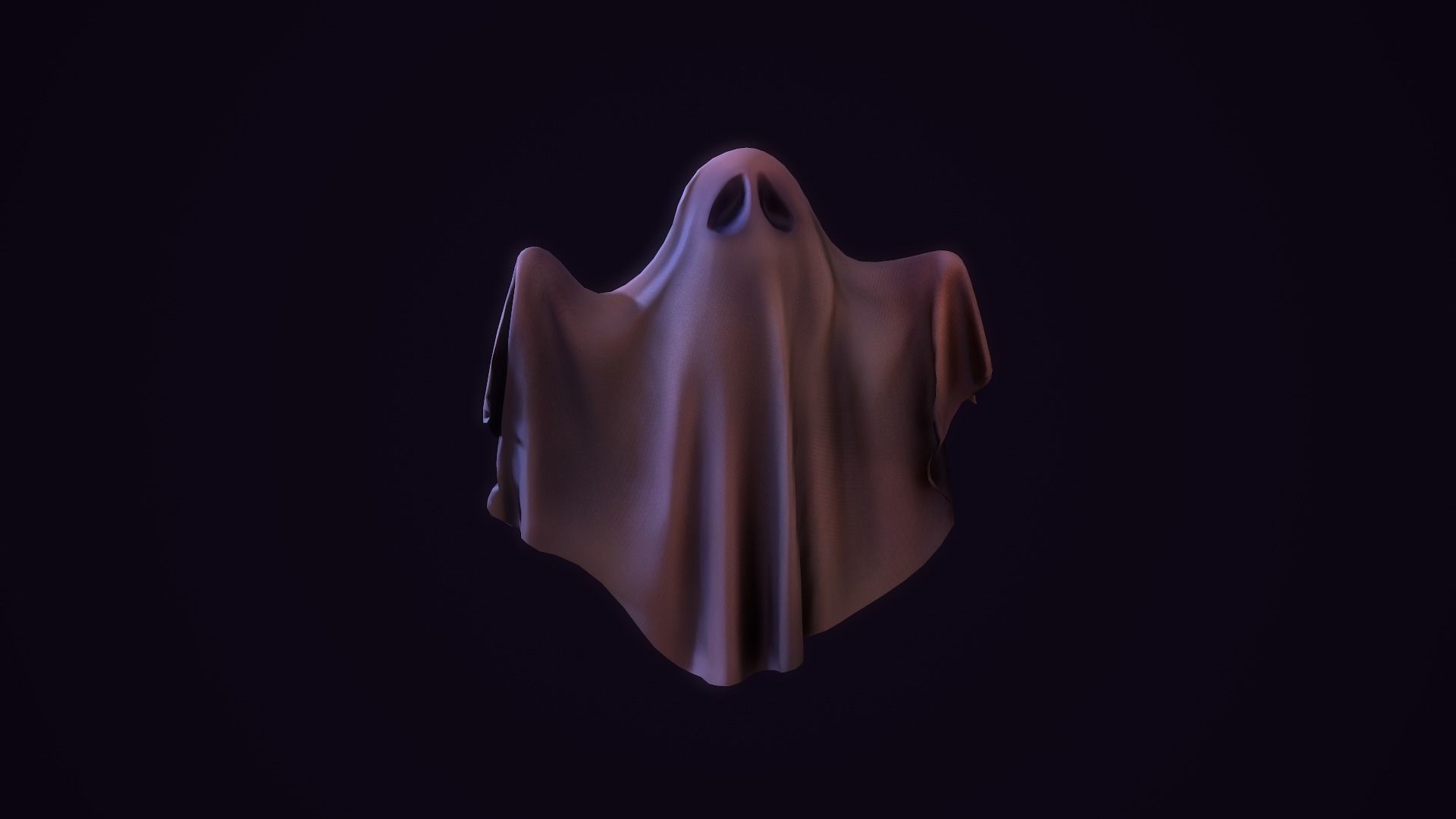Ghost Toon Low-poly 3D model_2