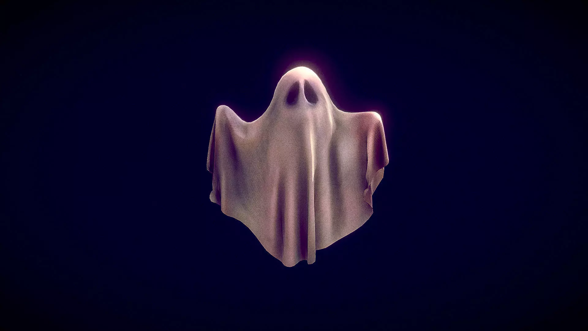 Ghost Toon Low-poly 3D model_0