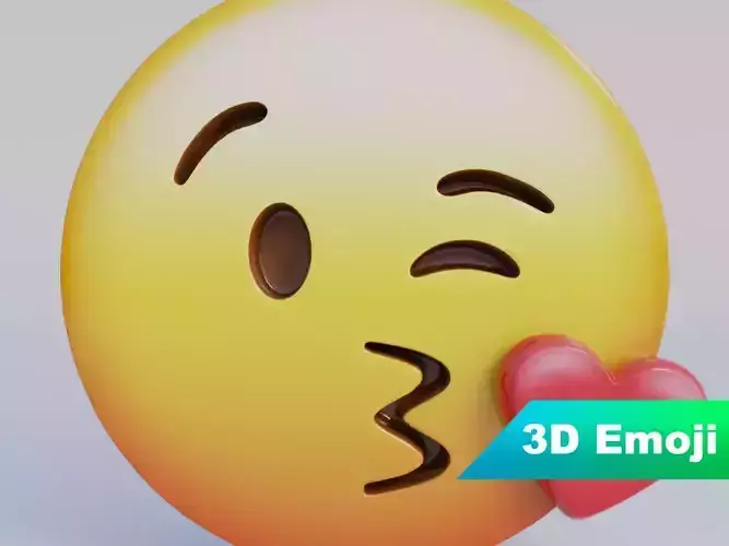 Face Blowing a Kiss 3D Emoji