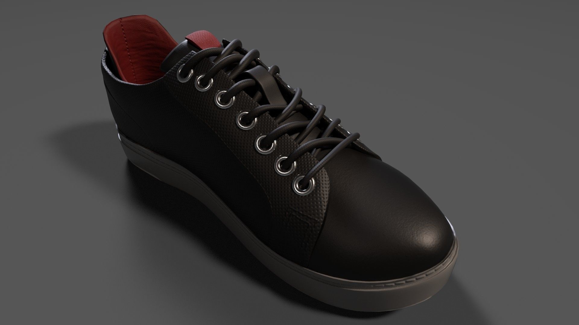 Kenneth Cole Mens Indy Sneaker Black Color Low-poly 3D model_3