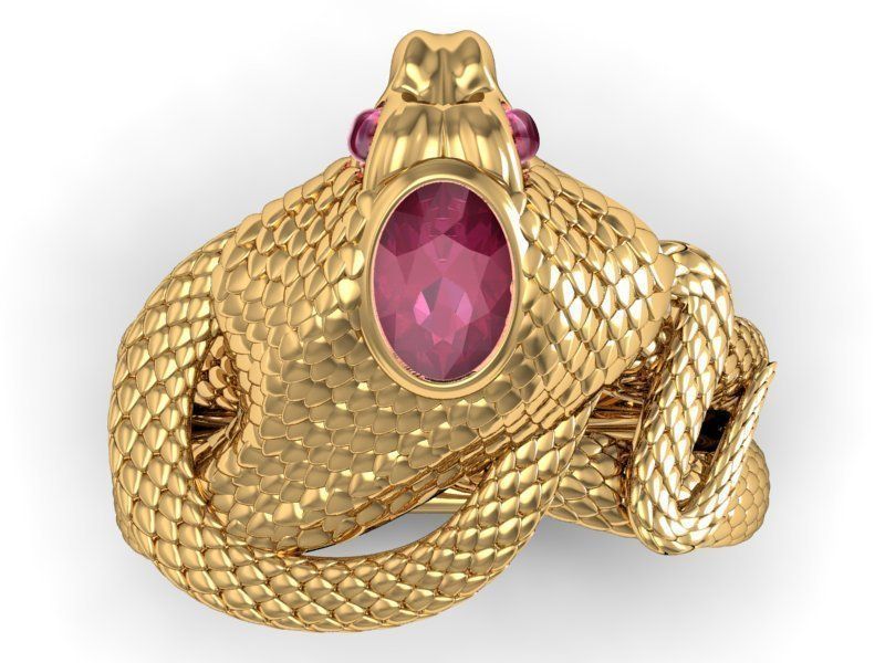 ring ruby cobra 3D print model_4