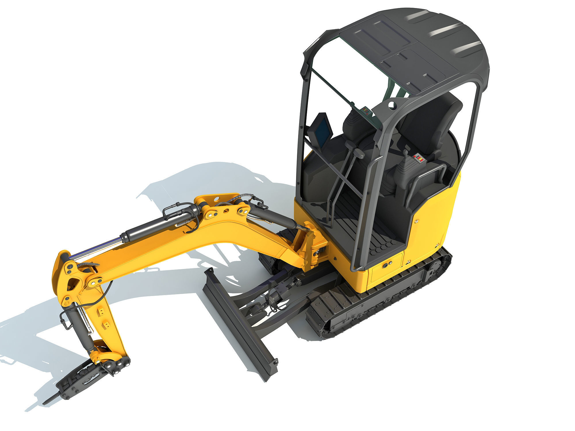 Mini Excavator Breaker Hammer 3D model_9