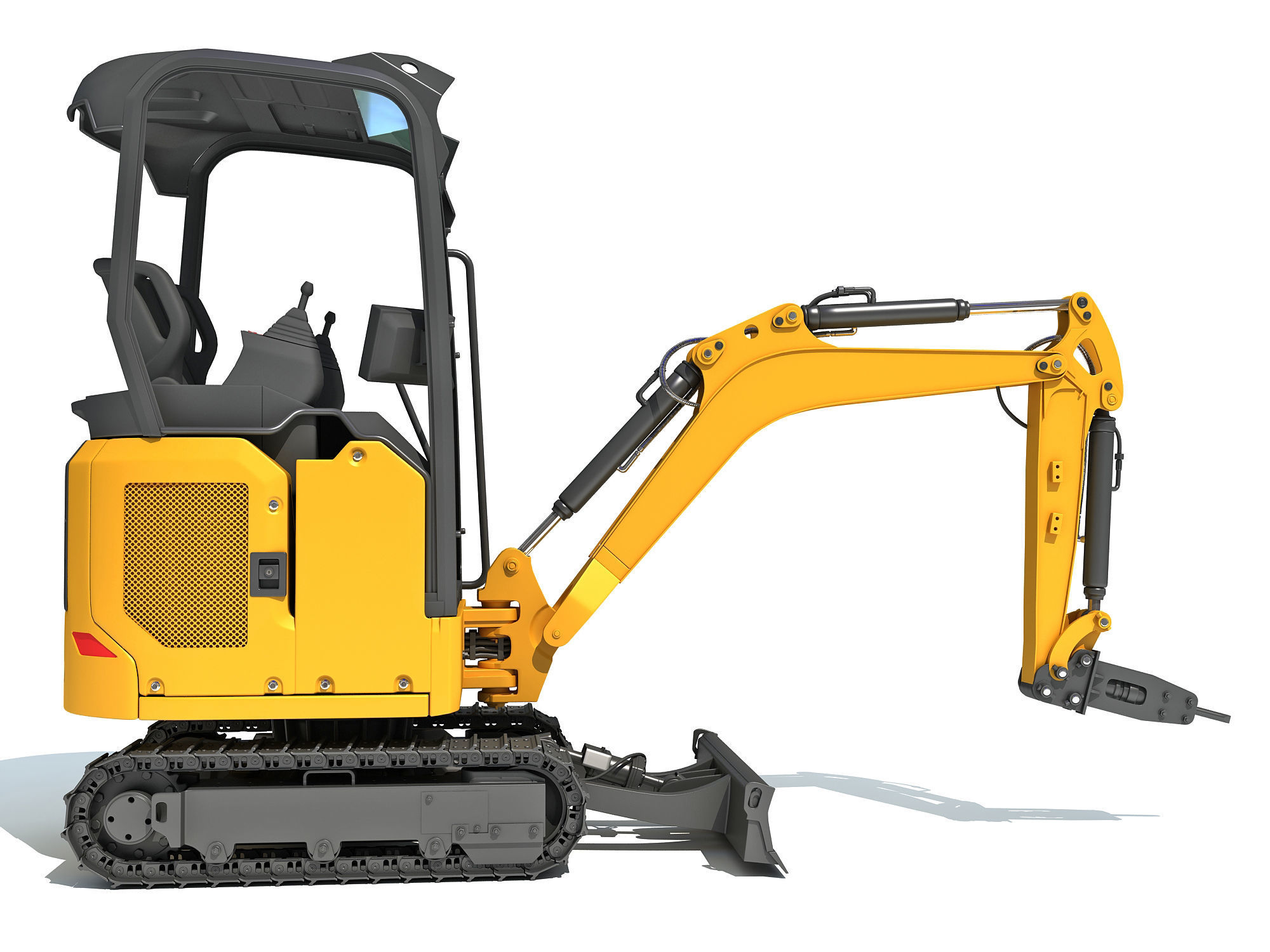 Mini Excavator Breaker Hammer 3D model_5
