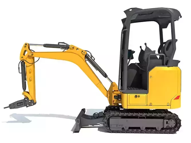 Mini Excavator Breaker Hammer 3D model