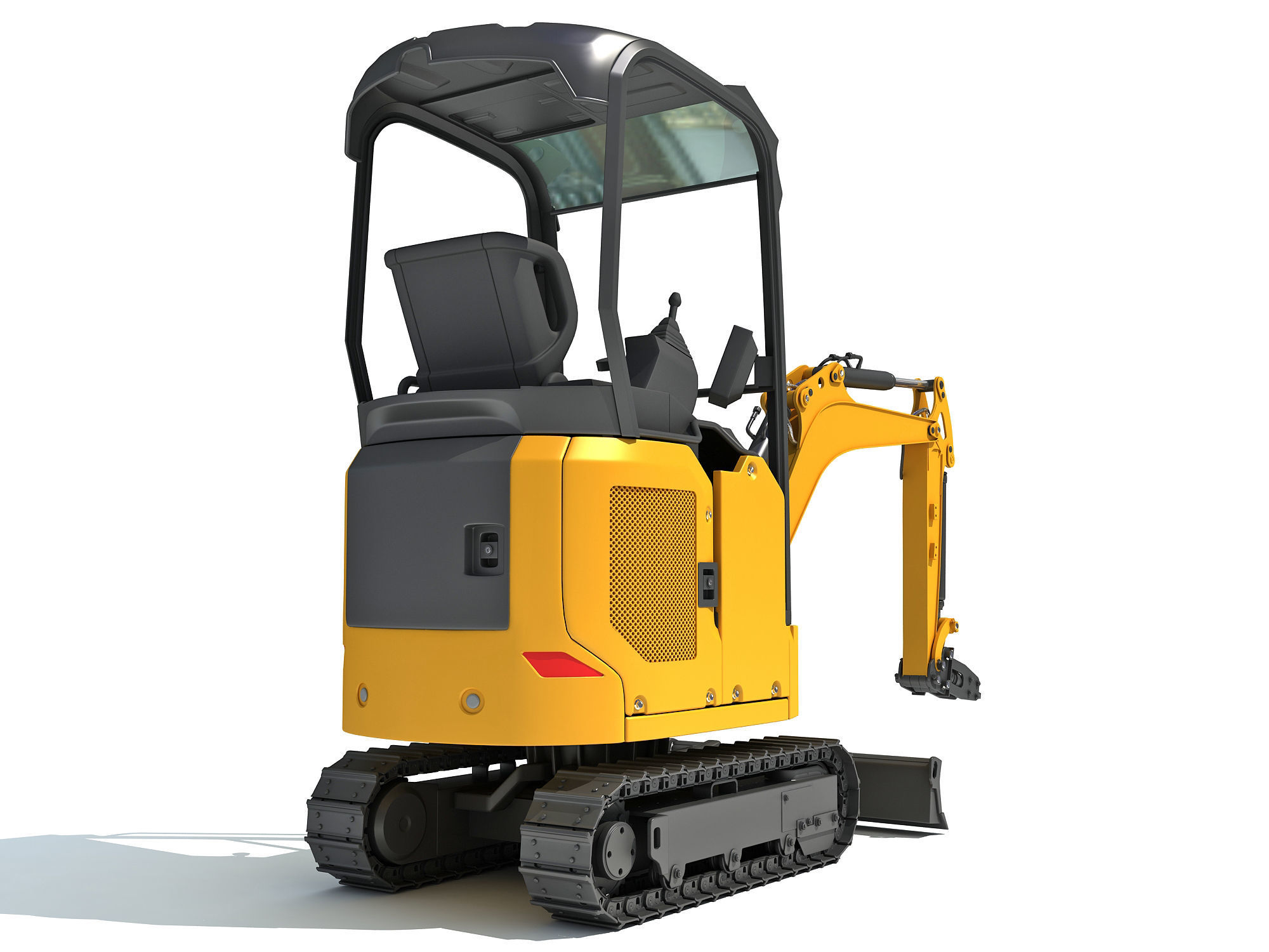 Mini Excavator Breaker Hammer 3D model_4
