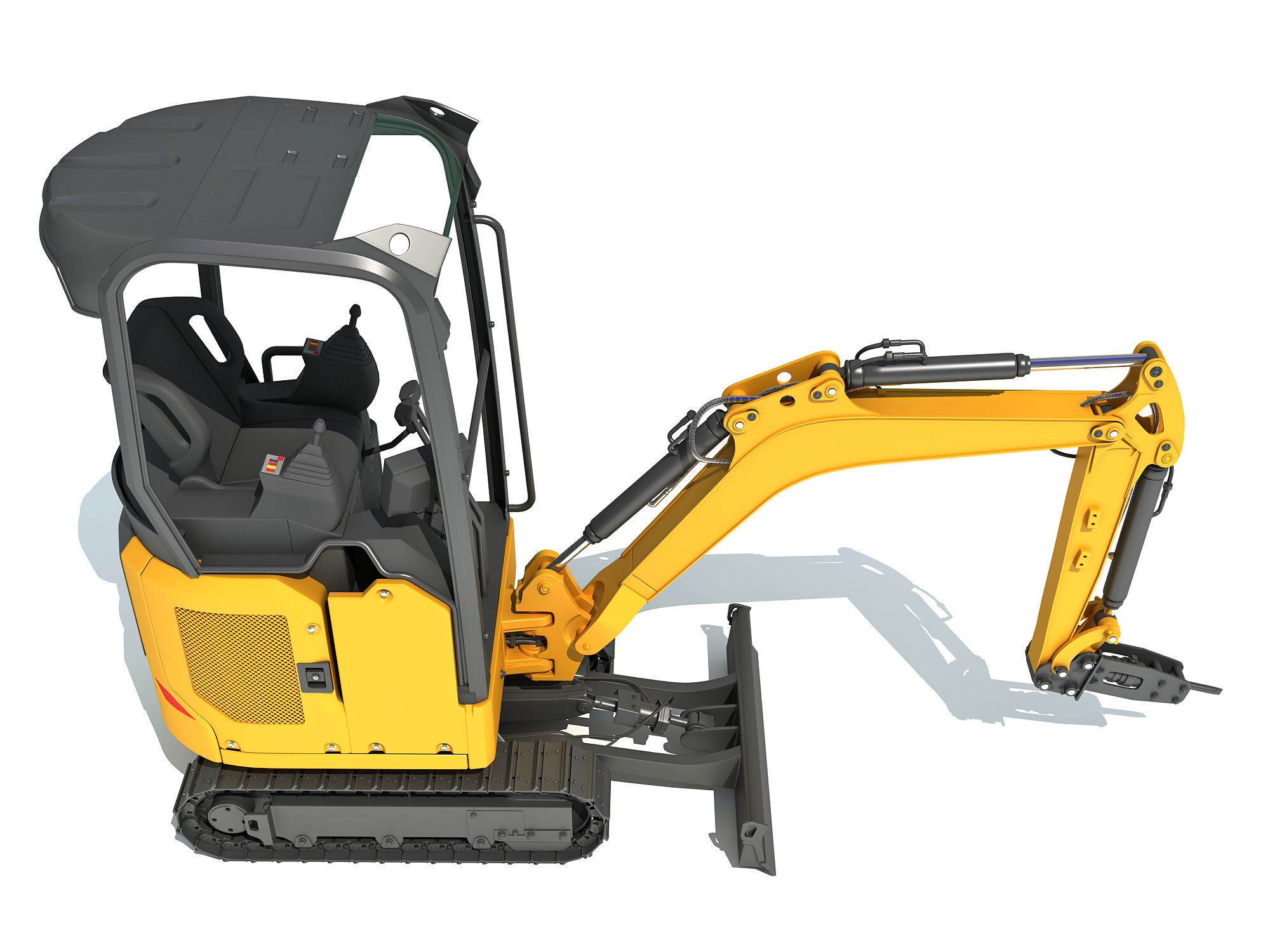 Mini Excavator Breaker Hammer 3D model_6