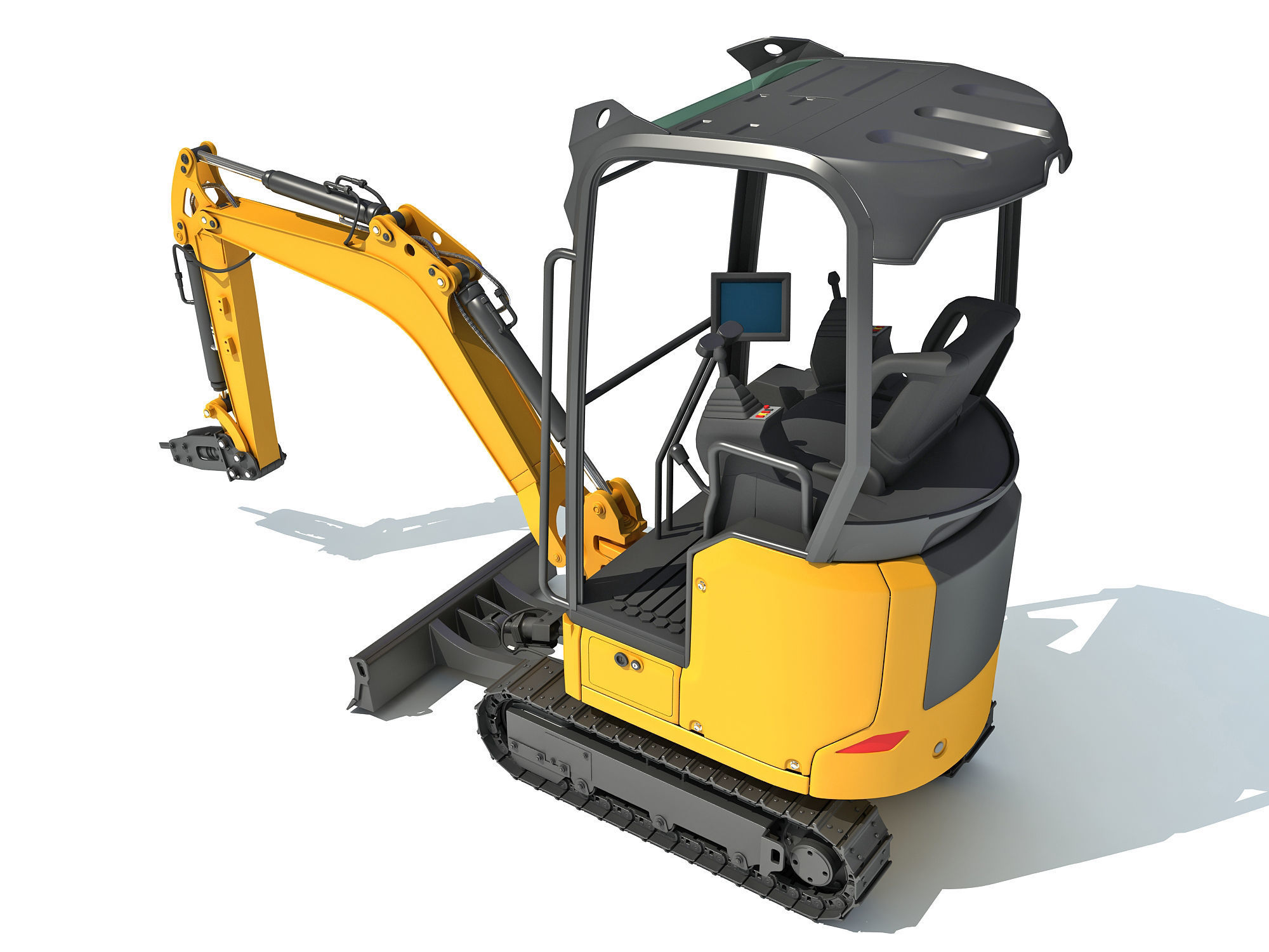 Mini Excavator Breaker Hammer 3D model_3