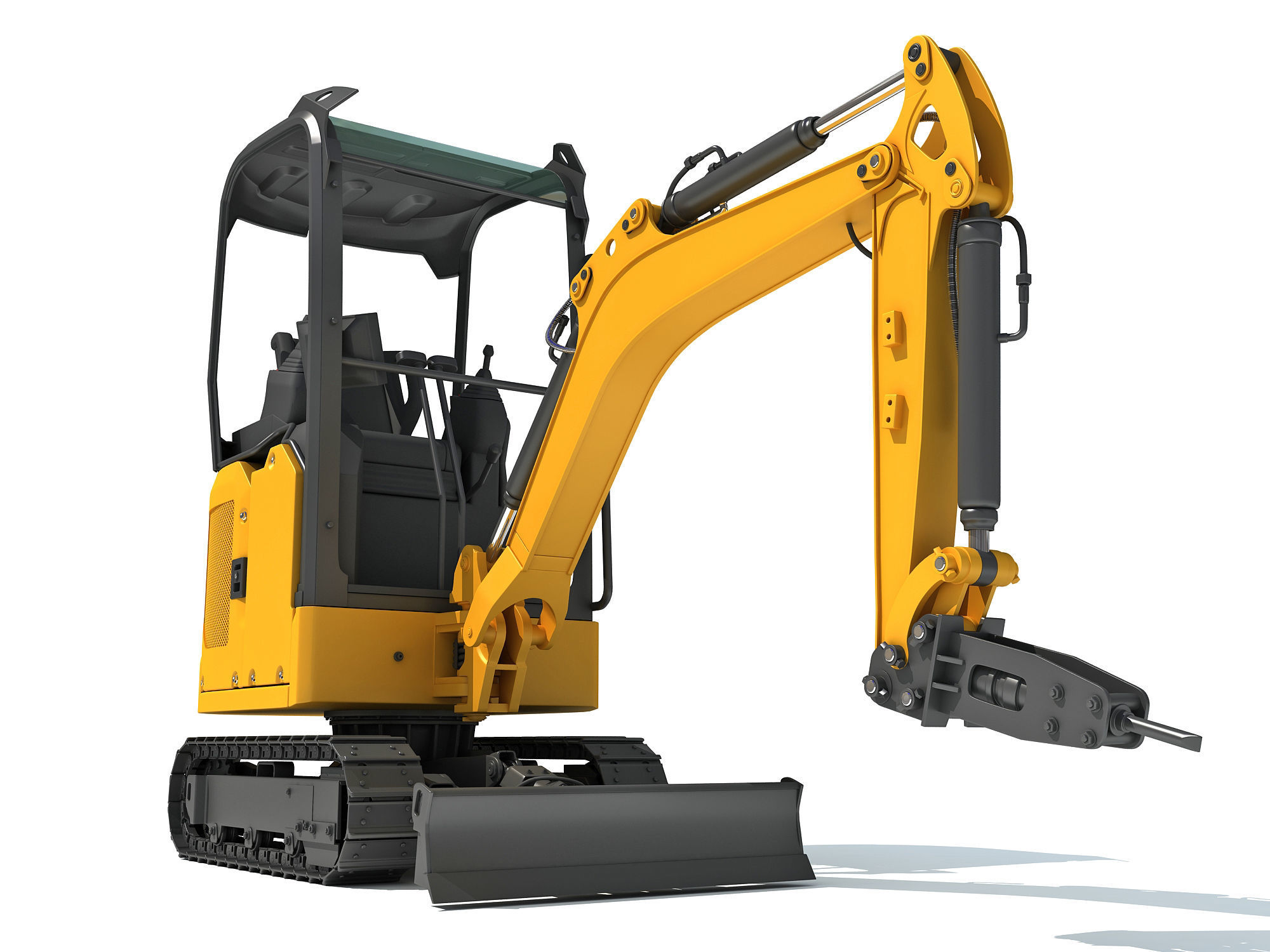 Mini Excavator Breaker Hammer 3D model_8