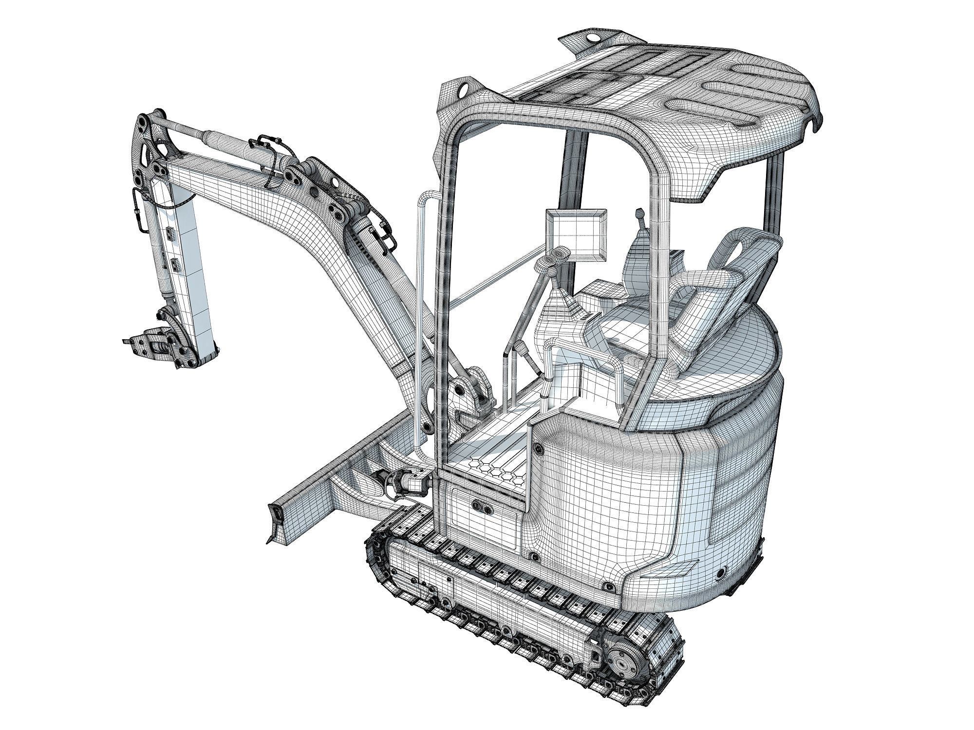 Mini Excavator Breaker Hammer 3D model_15