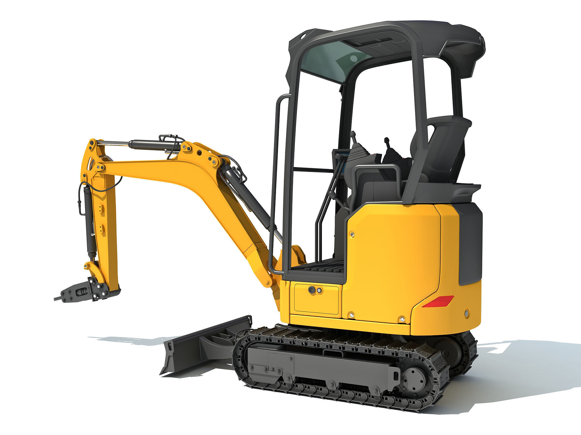 Mini Excavator Breaker Hammer 3D model_2