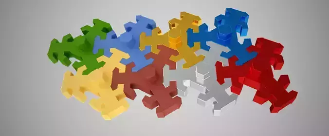 Hexagon jigsaw Toy 3D print model