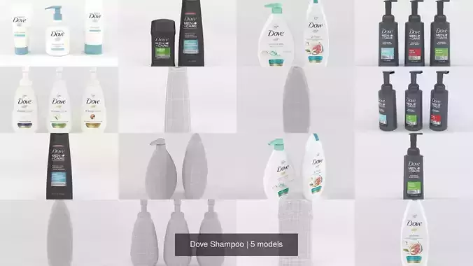 Dove Shampoo 3D Model Collection