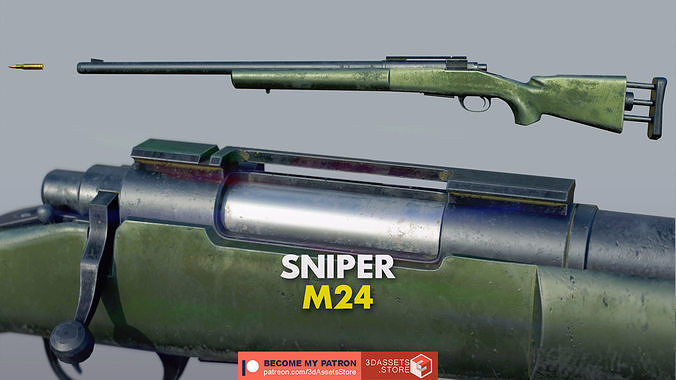 Weapon - M24 - Included Highres Low-poly 3D model