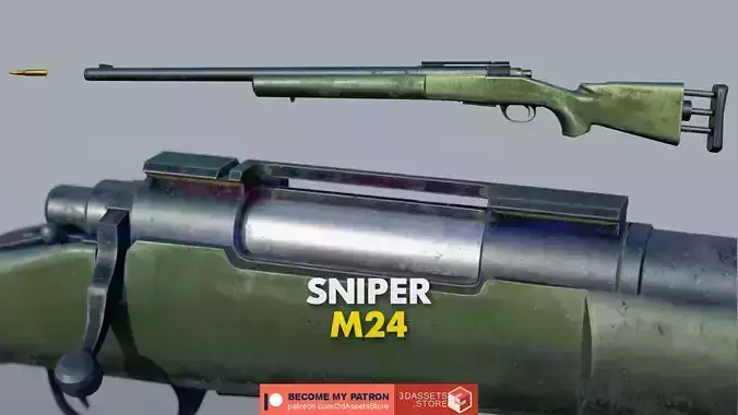 Weapon - M24 - Included Highres Low-poly 3D model