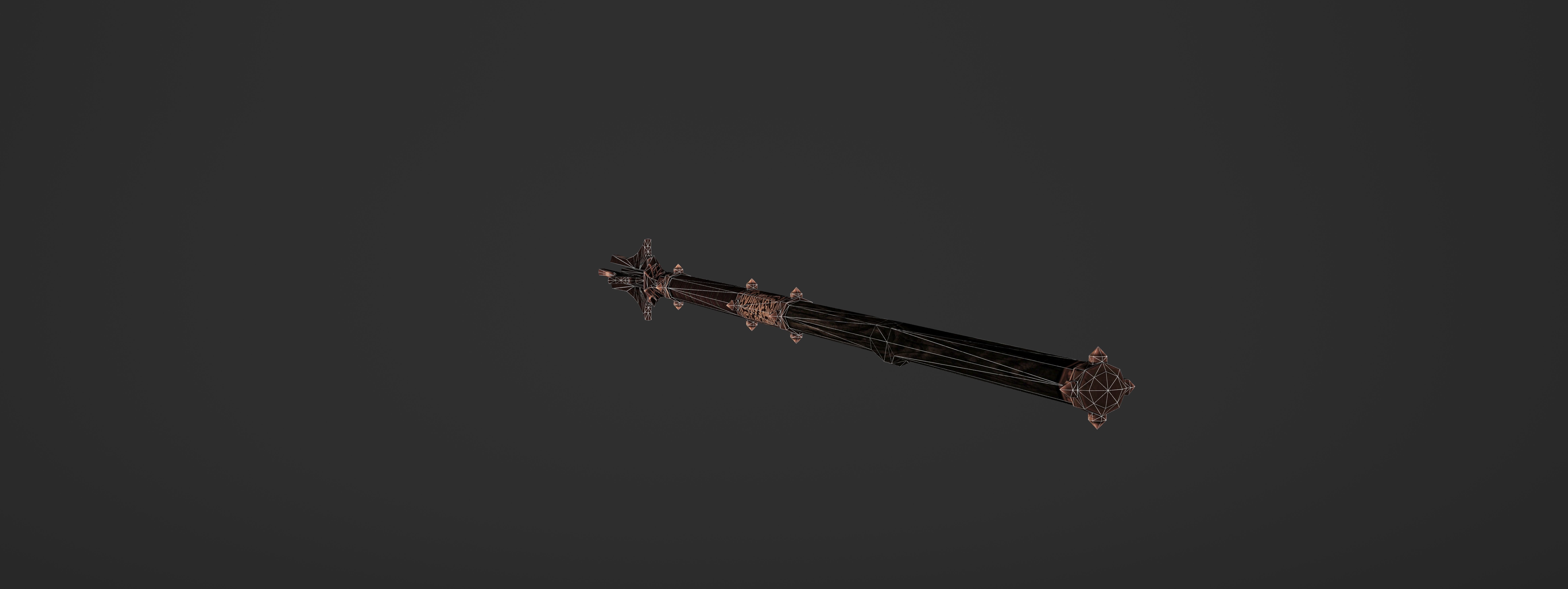 God Poker Golden Staff Low-poly 3D model_23