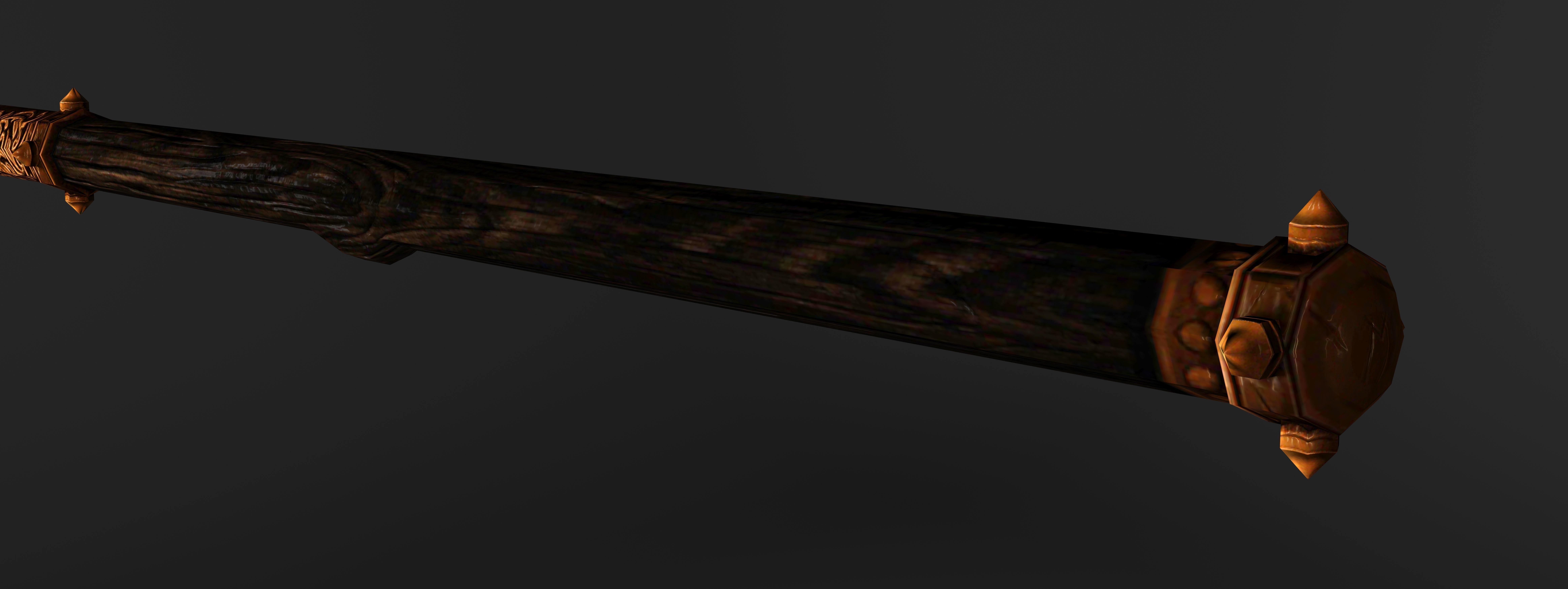 God Poker Golden Staff Low-poly 3D model_6