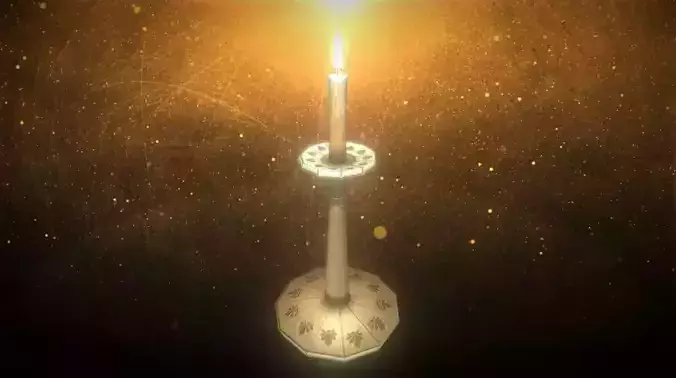 Candle in middle of starry sky Free low-poly 3D model