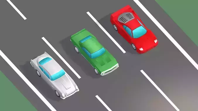 Low Poly Sports Car Pack Low-poly 3D model