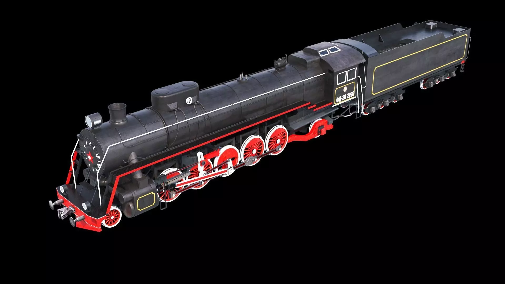 Soviet Locomotive FD 20 3D model_0