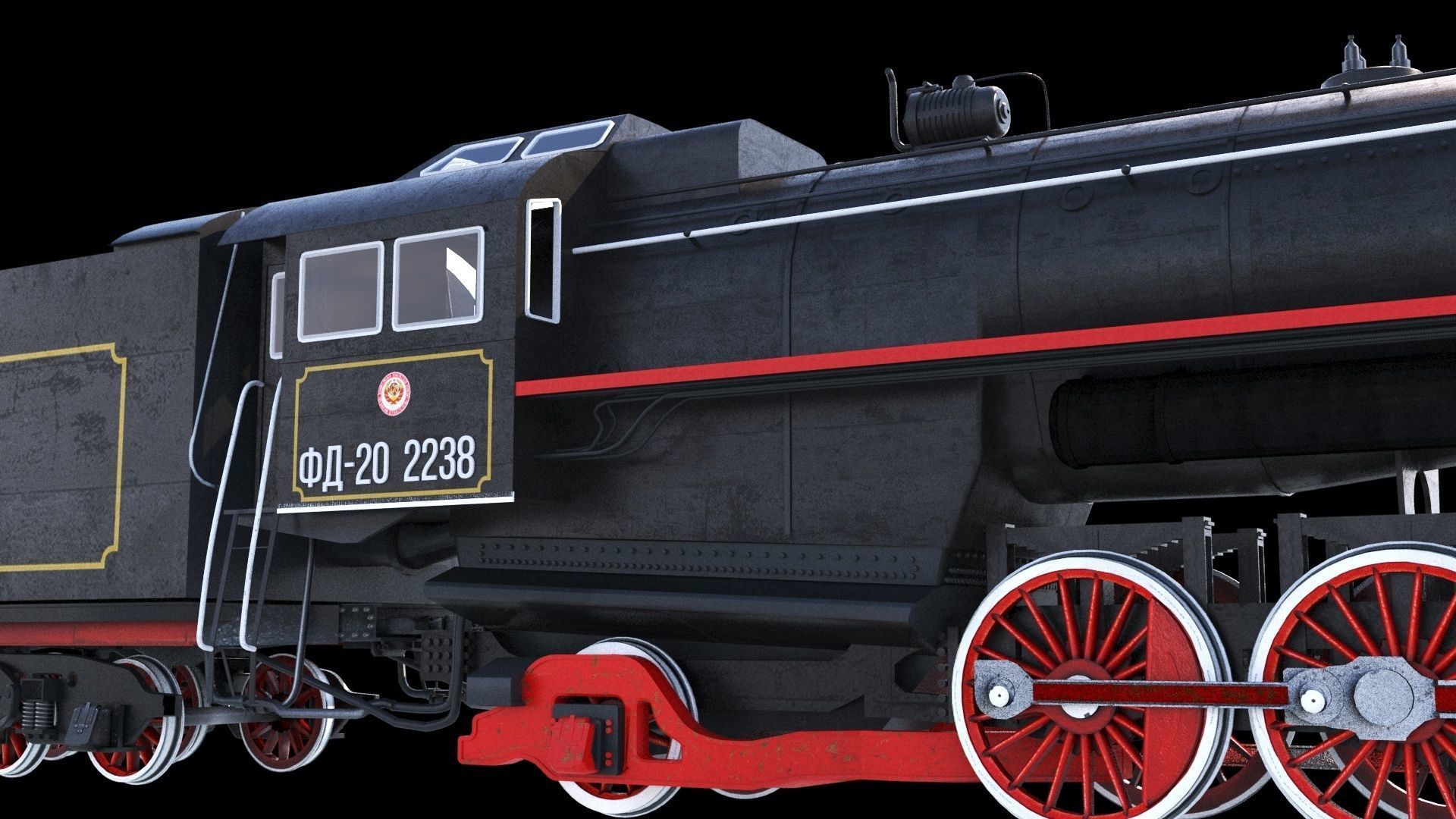 Soviet Locomotive FD 20 3D model_7